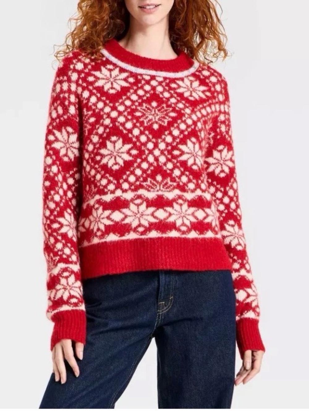 Universal Thread Alpine Snowflake Crewneck Pullover Sweater Size XL
